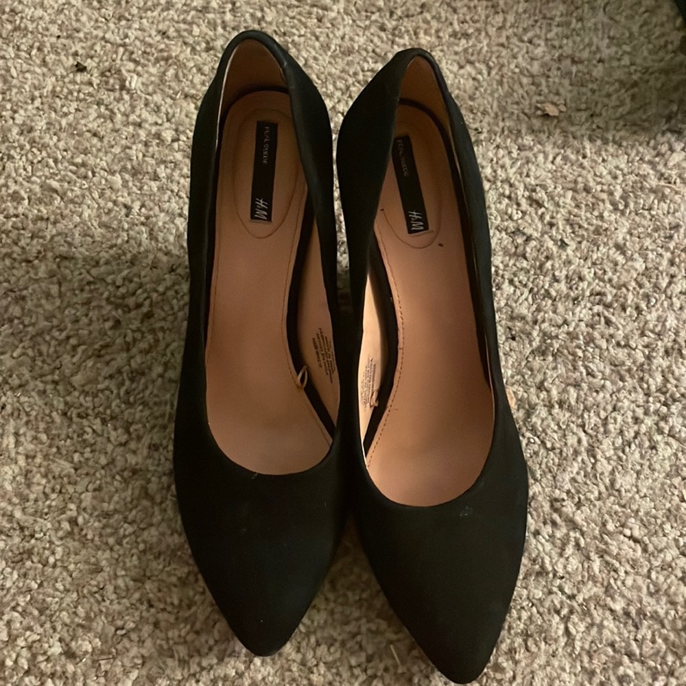 H&M Black Suede 3 Inch Wedges
